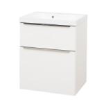 Mereo Mereo, Mailo, Fürdőszoba szekrény öntött márvány mosdóval 61cm, fehér, MER-CN510M (MER-CN510M)