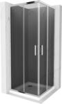 Mexen Rio szögletes zuhany 90 x 90 cm, 5 mm üveg, szürke üveg, króm profil + vékony zuhanytálca 5 cm, 860-090-090-01-40-4010 (860-090-090-01-40-4010)