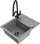 Mexen Enzo, gránit mosogató 576x465x174 mm, 1 kamrás és Duo mosogató csaptelep, szürke, 6506-71-671701-70-B (6506-71-671701-70-B)