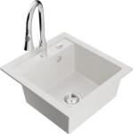 Mexen Vito, 1 kamrás gránit mosogató 490x520x210 mm és Elia mosogató csaptelep, fehér, 6503-20-670101-00 (6503-20-670101-00)