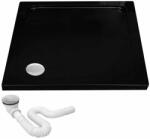 Rea SAVOY - Akril zuhanytálca 90 x 90 x 6 cm + szifon, fekete, REA-K4803 (REA-K4803)