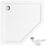 Rea Diamond - Akril zuhanytálca 80 x 80 x 5 cm + szifon, fehér, REA-K8544 (REA-K8544)