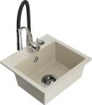 Mexen Milo, 1 kamrás gránit mosogató 435x410x171 mm és Aster mosogató csaptelep, bézs, 6505-69-73450-07-B (6505-69-73450-07-B)