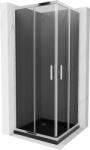 Mexen Rio, szögletes zuhany tolóajtóval 70 (ajtó) x 70 (ajtó) x 190 cm, 5mm szürke üveg, króm profil + fekete SLIM zuhanytálca, 860-070-070-01-40-4070 (860-070-070-01-40-4070)