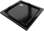 Mexen SLIM - Négyzet alakú zuhanytálca 80x80x5cm + arany szifon, fekete, 40708080G (40708080G)