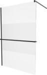 Mexen Kioto +, zuhany paraván polccal és törülközőtartóval 140 x 200 cm, 8mm átlátszó jegesedés üveg, fekete profil, 800-140-121-70-35 (800-140-121-70-35)