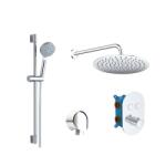 Mereo Mereo, Zuhanygarnitúra termosztatikus rejtett csapteleppel - 2 - utas - ovális huzat, MER-CB60106TB2 (MER-CB60106TB2)