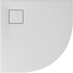 Cersanit Tako Slim, negyed kerek zuhanytálca 80x80x4 cm + fehér szifon, fehér matt, S932-155 (S932-155)