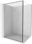 Mexen Kioto, Walk-In zuhany paraván 110 x 200 cm, 8mm üveg tiszta / fekete mintás, fehér profil, 800-110-101-20-70 (800-110-101-20-70)