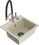 Mexen Milo, gránit mosogató 435x410x171 mm, 1 kamrás és Duo mosogató csaptelep, bézs, 6505-69-671701-07-B (6505-69-671701-07-B)