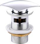 Mexen zárható mosdó lefolyó négyzet, ClickClack, nagy dugó, túlfolyóval, króm, 79926-00 (79926-00)