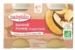 BabyBio Piure de mere si banane Bio, 2 x 130g, BabyBio
