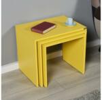 Adore Furniture SET 3x măsuță de cafea galbenă (AD0130) Masa de cafea