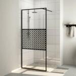 vidaXL fekete zuhanyfal átlátszó ESG üveggel 90 x 195 cm (151029) - pepita