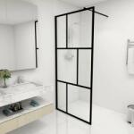 vidaXL fekete zuhanyfal edzett üveggel 90 x 195 cm (149153) - pepita