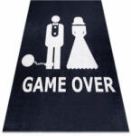 BAMBINO Mosható szőnyeg BAMBINO 2104 ' Game over' esküvő, legénybúcsú, csúszásgátló - fekete 160x220 cm (I147)