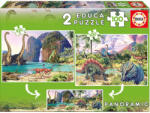 Educa Puzzle Educa din 2 x 100 de piese - Dino World (EDU15620) Puzzle