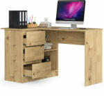  Sarok íróasztal - Akord Furniture - 124 cm - arany tölgy (bal) (5907512210857)