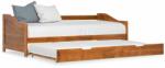 vidaXL mézbarna fenyőfa kihúzható kanapéágy keret 90 x 200 cm (283153) - pepita