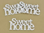  Fa "Sweet home" felirat koszorúra fehér 7x14cm 3db/csomag (4414)