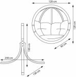 SwingPod Függőfotel Állvánnyal - Piros Párna - 120x120x82cm (SWINGPOD-ALL-RED)