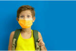  3 rétegű egészségügyi gyerek szájmaszk, gumis rögzítéssel, sárga (21917)