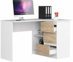  Sarok íróasztal - Akord Furniture - 124 cm - fehér / sonoma tölgy (5901738168190)