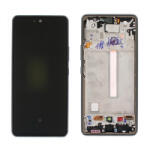 Samsung A536 Galaxy A53 5G Előlap keret+LCD Kijelző+Érintőüveg, Fekete, Awesome Black (GH82-28024A, GH82-28025A, GH97-28025A) Gyári, Service Pack