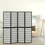vidaXL 4 paneles fekete japán stílusú összecsukható paraván 160x170 cm (352080) - pepita