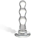 Gläs Triple Play Beaded Glass Butt Plug - hullámos üveg anál dildó (áttetsző) (92540200005)
