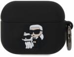 Karl Lagerfeld 3D logó NFT Karl és Choupette szilikon tok AirPods Pro Black