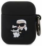 Karl Lagerfeld 3D logó NFT Karl és Choupette szilikon tok AirPodshoz 1/2 fekete