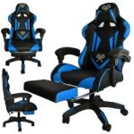 Dunmoon PRO Gamer szék kihúzható lábtartóval, állítható magasság, kék