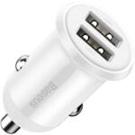 Baseus Grain Pro autós gyorstöltő adapter 2XUSB, 24W, fehér