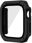 Apple Watch 1-3 (38 mm), Műanyag védőkeret, kijelzővédő üveggel, közepesen ütésálló, szíj nélkül, fekete