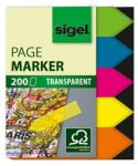 Sigel Jelölőcímke, műanyag, 5x40 lap, 12x45 mm, SIGEL "Nyilak", vegyes szín, 200 lap (SIHN613) (SIHN613)