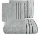 Eurofirany Koral pamut törölköző jacquard csíkos szegéllyel Ezüst 50x90 cm