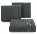 Eurofirany Emina pamut törölköző díszcsíkkal Grafit 30x50 cm