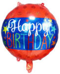 Mezőfi Team Kft Happy Birthday, kék-piros, fólia lufi, 45 cm