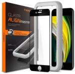 Spigen ALM FC képernyővédő üveg (2.5D, ujjlenyomatmentes, extra karcálló, 9H, ultravékony, 0.3mm, színkiemelés) FEKETE Apple iPhone 7 4.7, Apple iPhone 8 4.7, Apple iPhone SE 2 (2020), Apple (AGL01294)