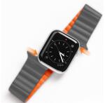 DUX DUCIS pótszíj (egyedi méret, szilikon, bőr hatású, mágneses zár) SZÜRKE / NARANCSSÁRGA Apple Watch Series 2 38mm, Apple Watch Series 3 38mm, Apple Watch Series 4 40mm, Apple Watch Series (GP-122526)