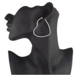  53 mm szív alakú fülbevaló, ezüst színű nemesacél női fülbevaló