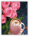 Számfestő Reggeli kávé virággal - számfestő készlet (crea1175)