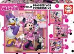 Educa - Puzzle Minnie Happy Helper 4 în 1 - 1 - 39 piese Puzzle