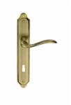 Verofer Maner usi interior, Tolosa, cu placa pentru cheie, interax 90 mm, culoare Bronz antic