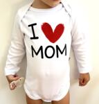 Milinko Egyedi baba body, hosszú ujjú- Szeretem anyát Méret: 56 (0-2hó)