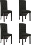 vidaXL Scaune de bucătărie, 4 buc. , negru, material textil (276975)