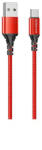 BOROFONE X54 Borofone USB-A - USB -C erős adatkábel 1m - piros (28610)