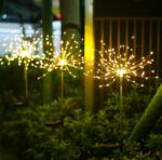 Voltronic Napelemes földbe szúrható tüzijáték világítás 120LED meleg fehér vízálló karácsonyi dekoráció szolár csillagszóró fény (FENY_120_MFEH_TUZIJATEK)