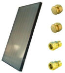 NEW ENERGY Akciós SID síkkollektor barna + 4 db csatlakozó idom 6 év garancia. Rézcsöves, biztonsági prizmás üveg 1352 Wp teljesítmény, metálbarna alu keret + 4 db csatlakozó (SIK-KOLLEKTOR_SID_4DB_CSATLAKOZO_BA